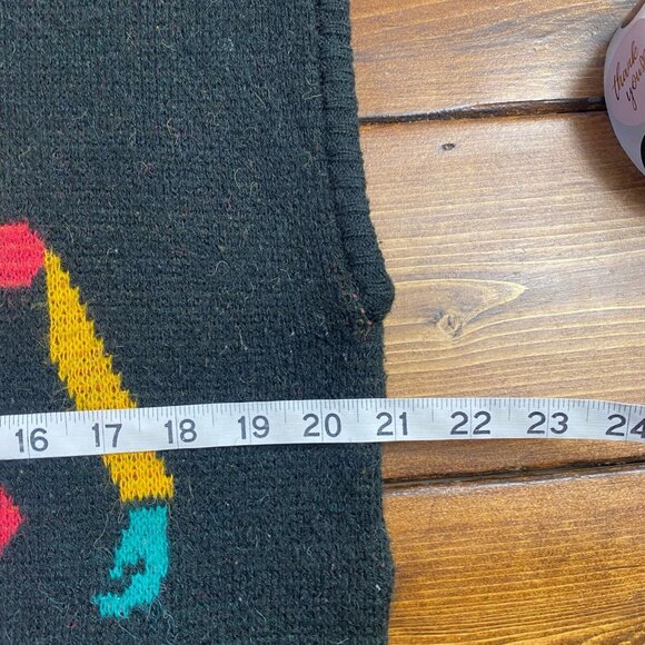 Vtg Present Co by Bobbie Brooks Y2K Sleeveless Sweater Black Sun Robot size Med - Picture 6 of 8